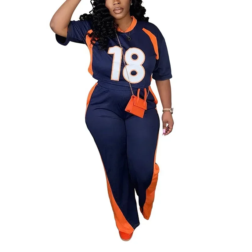 

Комплекты из 2 предметов для женщин. Новинка 2023 года. Блузка и длинные брюки с буквенным принтом. Модная спортивная повседневная одежда. Комплекты брюк.