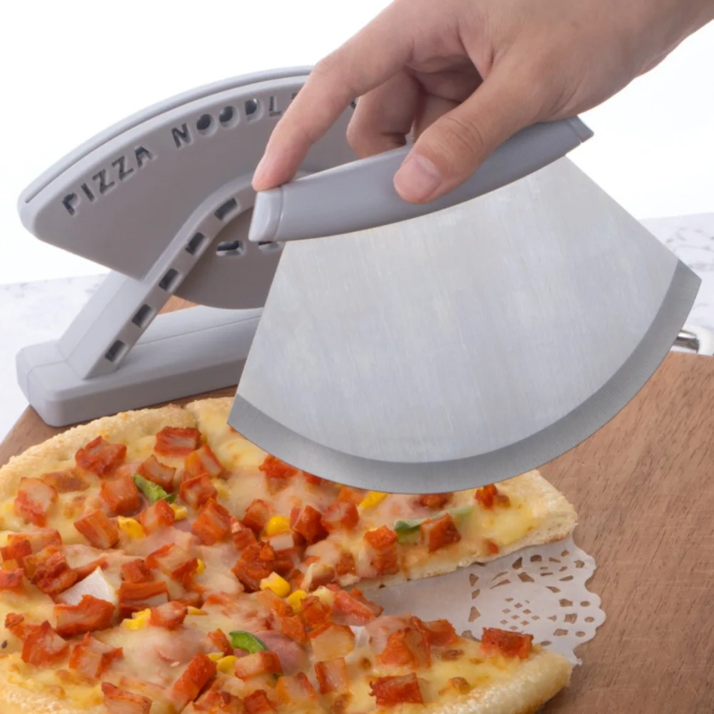 

Инструмент для выпечки, стоячий резак для пиццы из нержавеющей стали, дугообразный с крышкой, слайсер для пиццы, удобная ручка, резак для сыра, блинов