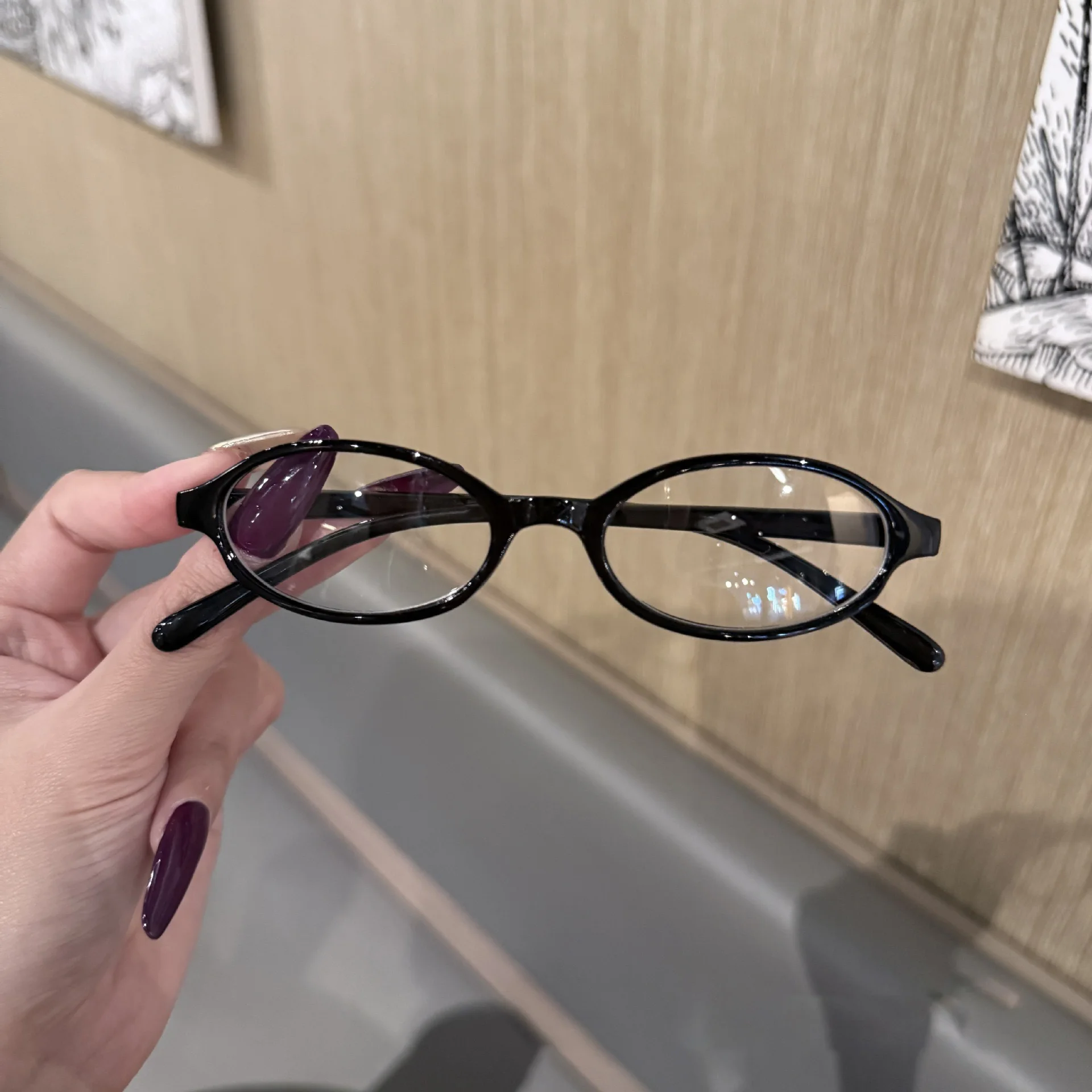 Vintage Ovale Brille Y2K Damen Farbverlauf Grüner Rahmen Schmale Kleine Brille Mädchen Outdoor Mode-Accessoire Mit Seaside-Driving-Brille – Detail 1