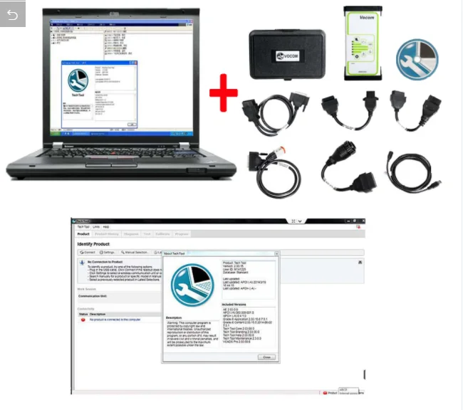 Hot Selling Volvo 88890300 Vocom Interface Ptt 2.03 or Ptt 2.8.121 Truck Diagnose Tool for Volvo, Renault, Ud, Mack Truck Plus L