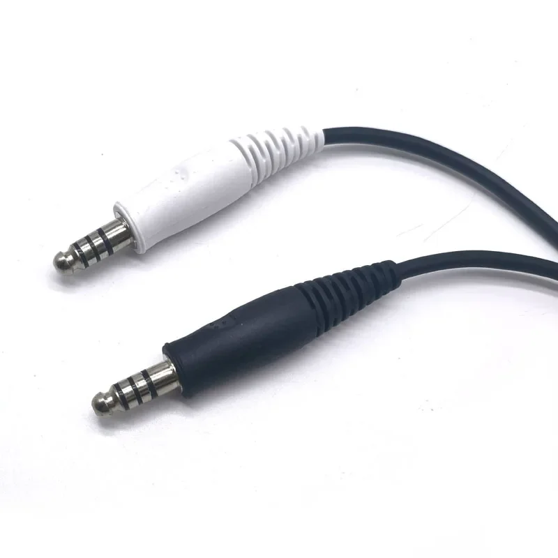 IMSA memanfaatkan untuk helm pesawat Headset Noise Cancelling kabel koil adaptor NATO Plug untuk komunikasi Radio dua arah