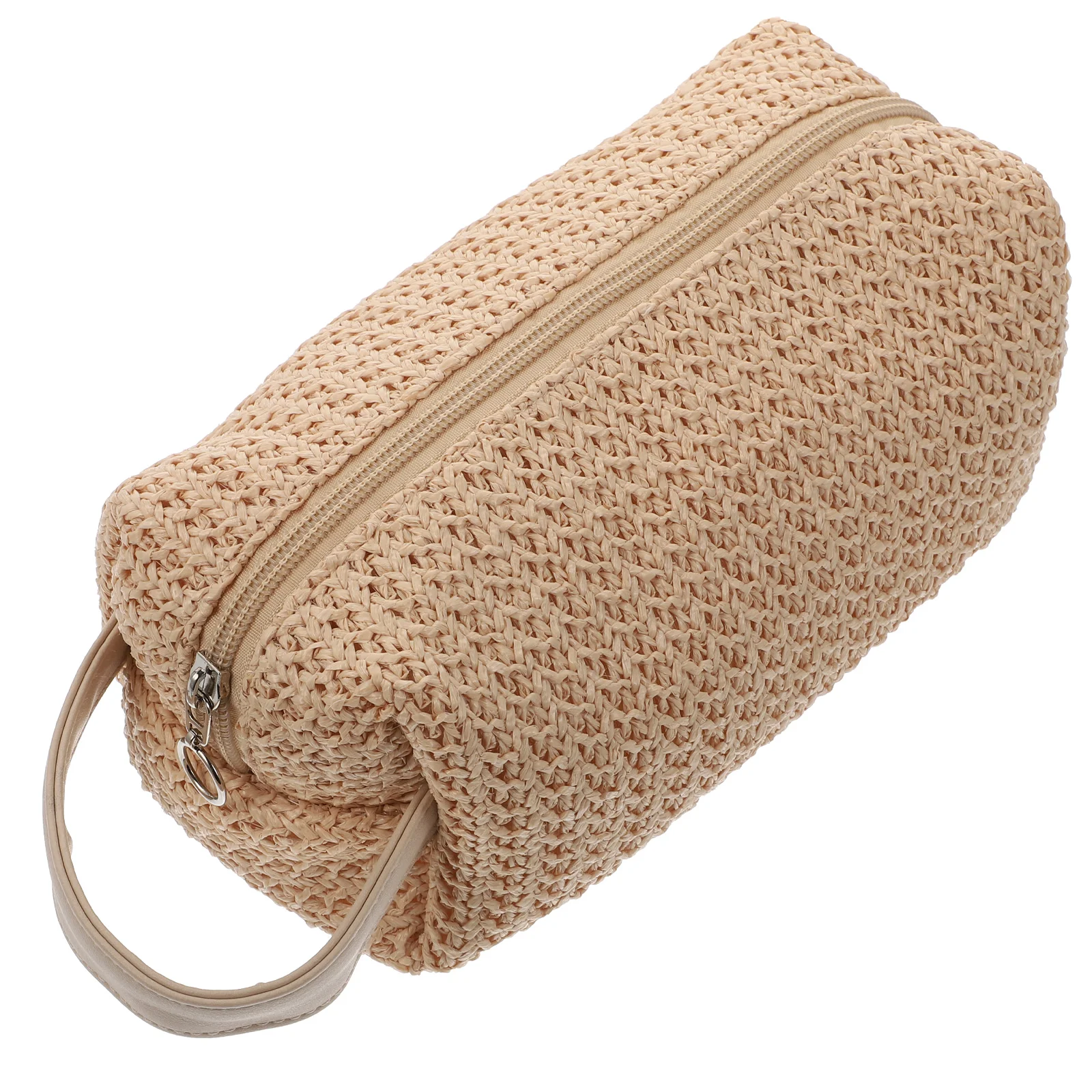 

Premium Portable Toiletry Bag Large Capacity Lightweight Organizer Travel Beach Handbag Wristlet Makeup Pouch Pp Straw