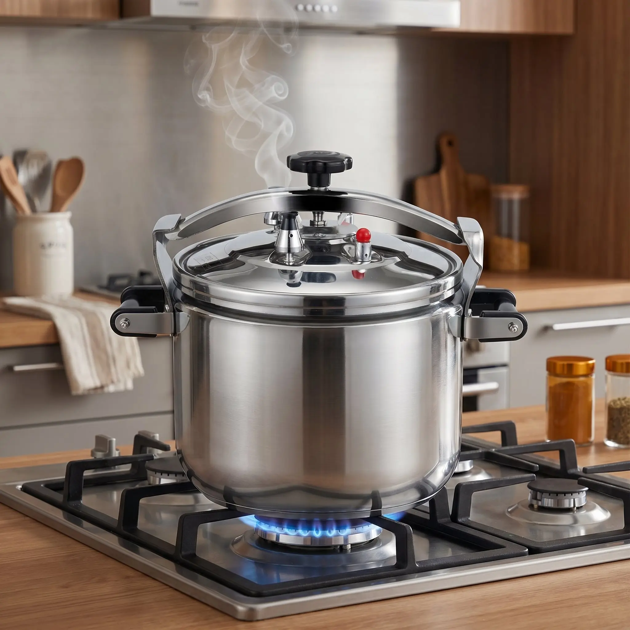 Mega Size Stainless Steel Pressure Cooker 80L Explosion-proof Heavy Duty Composite Bottom For Large Kitchen Korea USA Australia