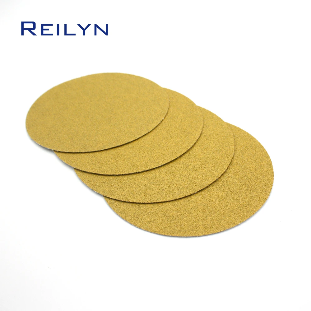 แผ่นขัดกระดาษทรายสีเหลืองขนาด 5 นิ้ว 20 ชิ้น ความละเอียด 80-600 แบบมีกาวในตัว สำหรับขัดรถยนต์