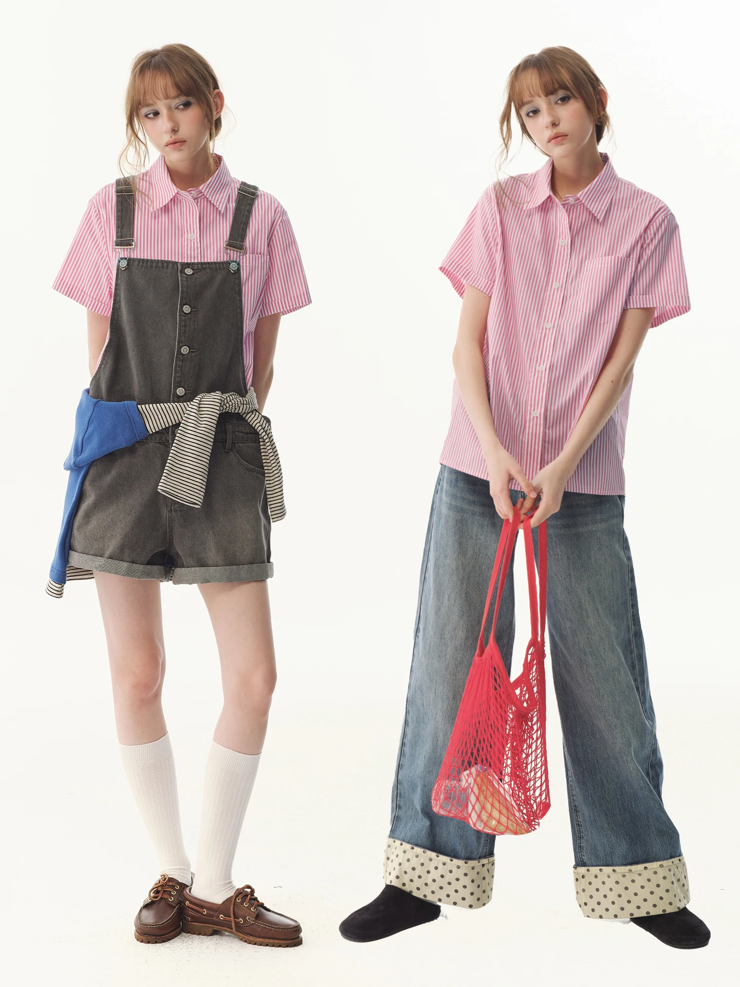 

UNRETRO Casual Cotton Shirt Women's Short Sleeve Striped Loose Fit Open Cardigan Top Color Block Casual Style Breathable Skin...