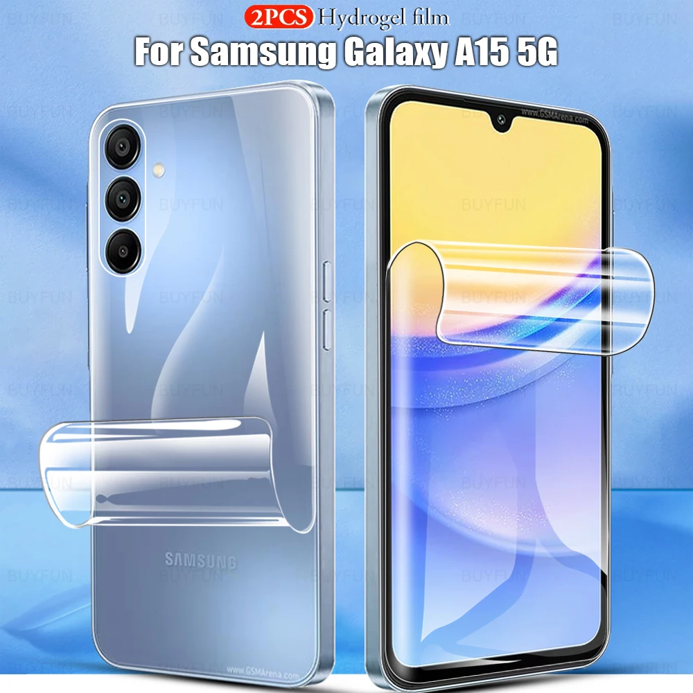 2in1 Front and Back Hydrogel Film Not GlassFor Samsung Galaxy A15 A25 A35 A55 5G A 15 25 35 55 Clear Screen Protector Soft Films