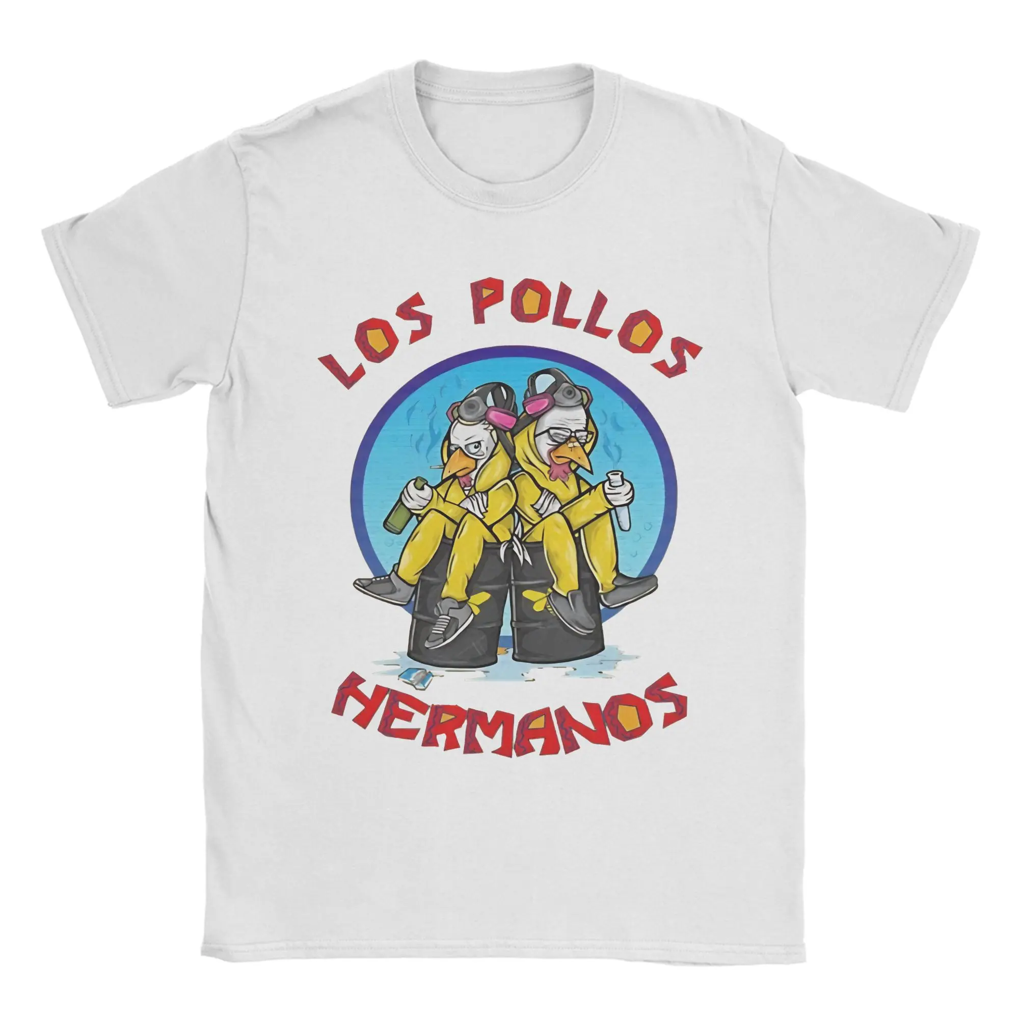 Men's Los Pollos Hermanos Breaking Chicken  Christmas  T Shirt Breakings Bad 100% Cotton Round Neck Tees Plus Size T-Shirt