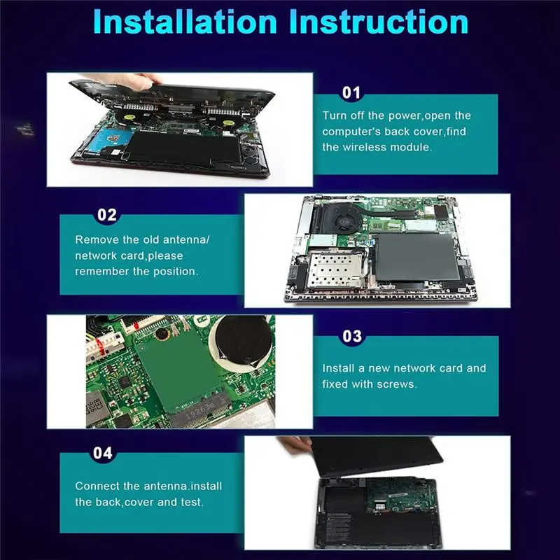 【A01R~】 AX201 AX201NGW WiFi-адаптер с 2 антеннами M.2 CNVio2 2.4 ГГц/5 ГГц WiFi 6 3000 Мбит/с Bluetooth 5.1 для Win10