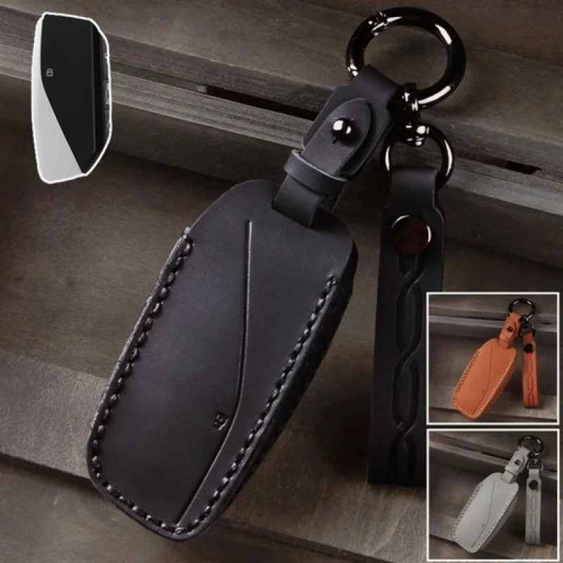 

A+ Genuine Leather Car Key Fob Case Cover Bag For BMW I7 X7 IX XM G07 7 Series 2023