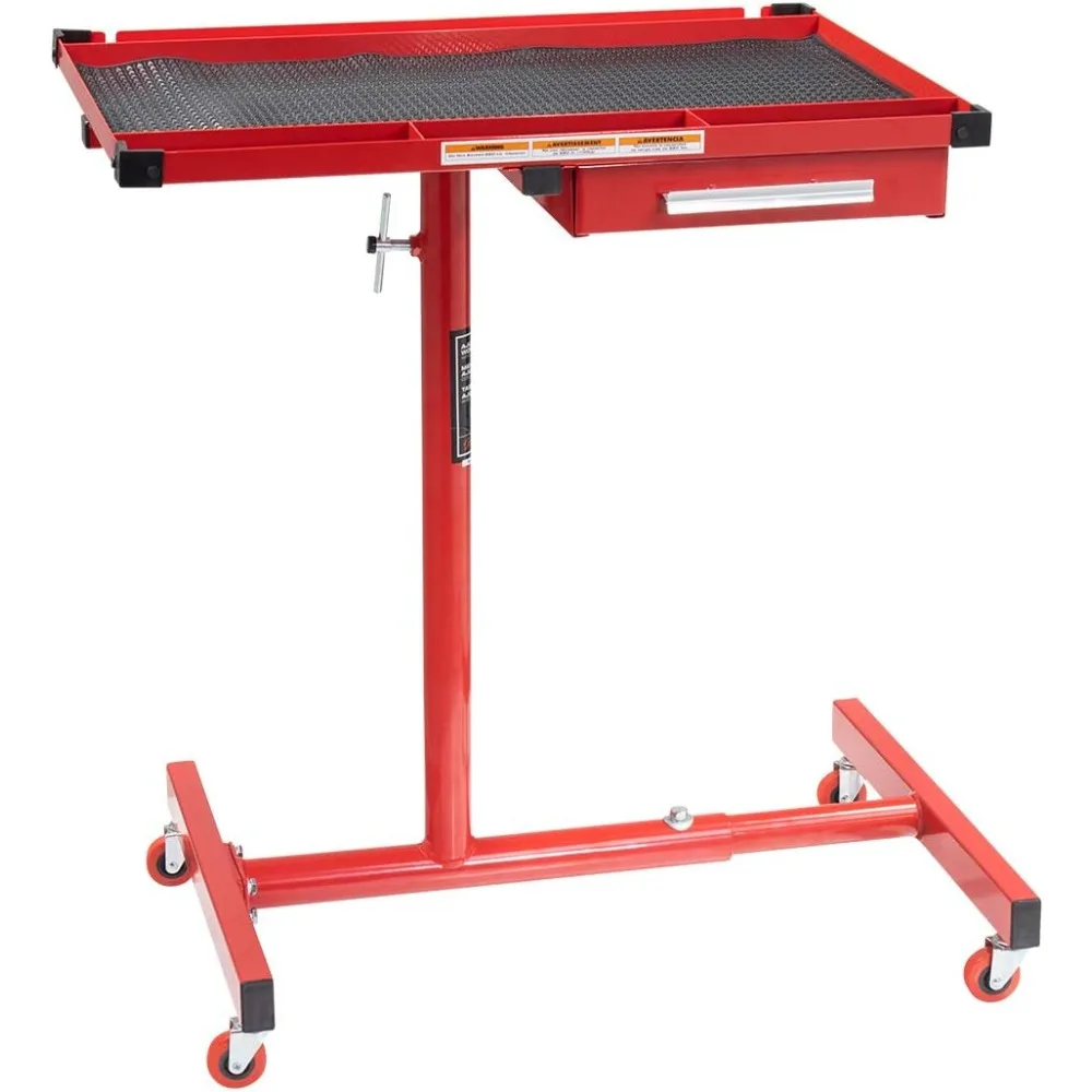 Sunex 8019 Heavy Duty Adjustable Work Table with Drawer, Red