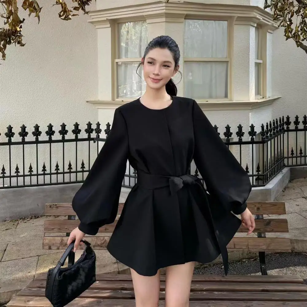New Autumn Lantern Sleeve Small Suit Jacket Women's Style Rich Girl Super Beautiful Korean Style Polyester Fiber Commute Suit...