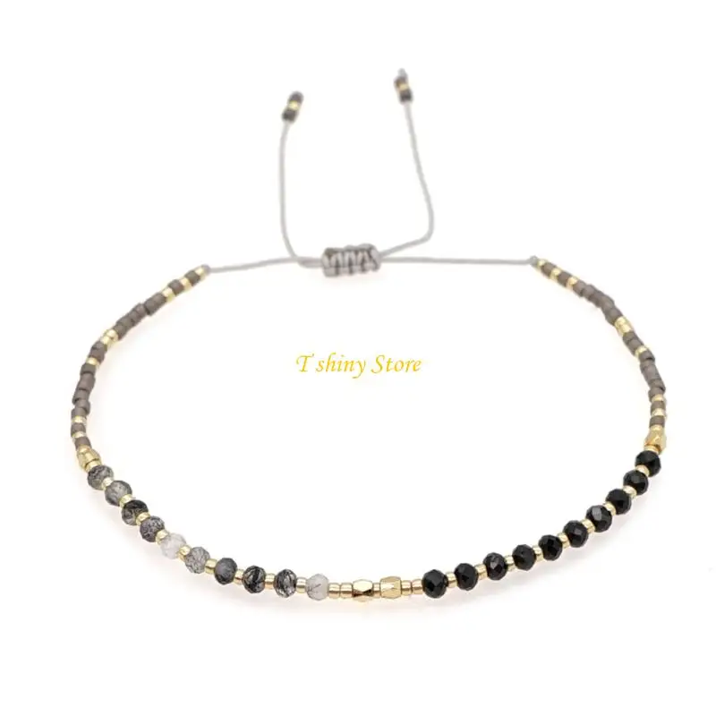 N58F Fashionable Wrist Jewelry Elastic Bracelet Everyday Wear Beads Bracelet Beads Texture Perfect for Modern Women Wardrobe