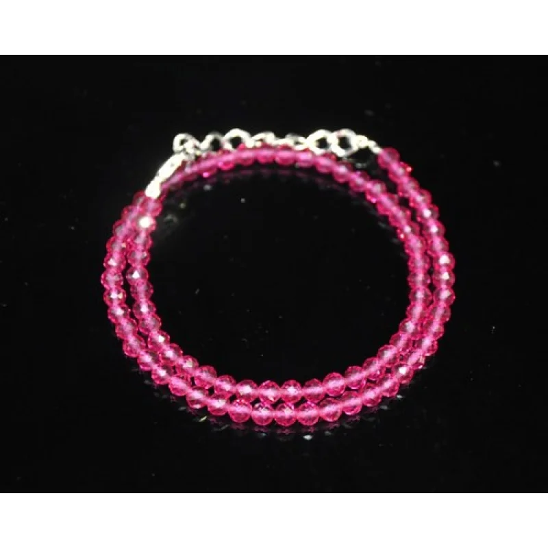 

AAA++ Розовые круглые граненые рубиновые бусины высшего качества диаметром 3 мм 18 дюймов