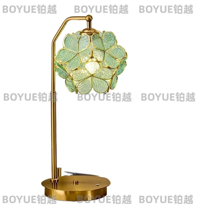 Handmade Art Glass Table Lamp Italian Light Luxury French Retro Style for Living Room Bedroom Bedside Decor Modern Home