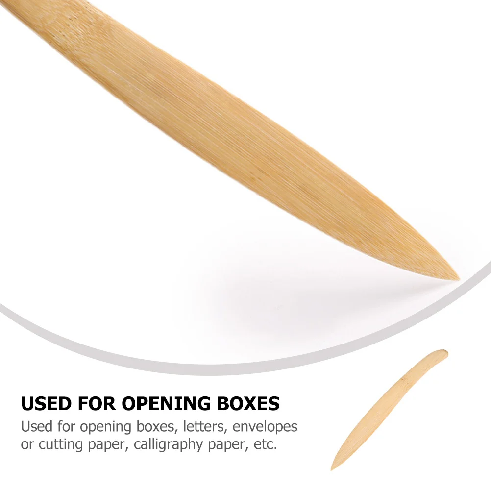 Bamboo Letter Opener Wood Paper Cutter Ergonomic Lightweight Portable Envelope Slitter For Home Office School Paper Trimmer