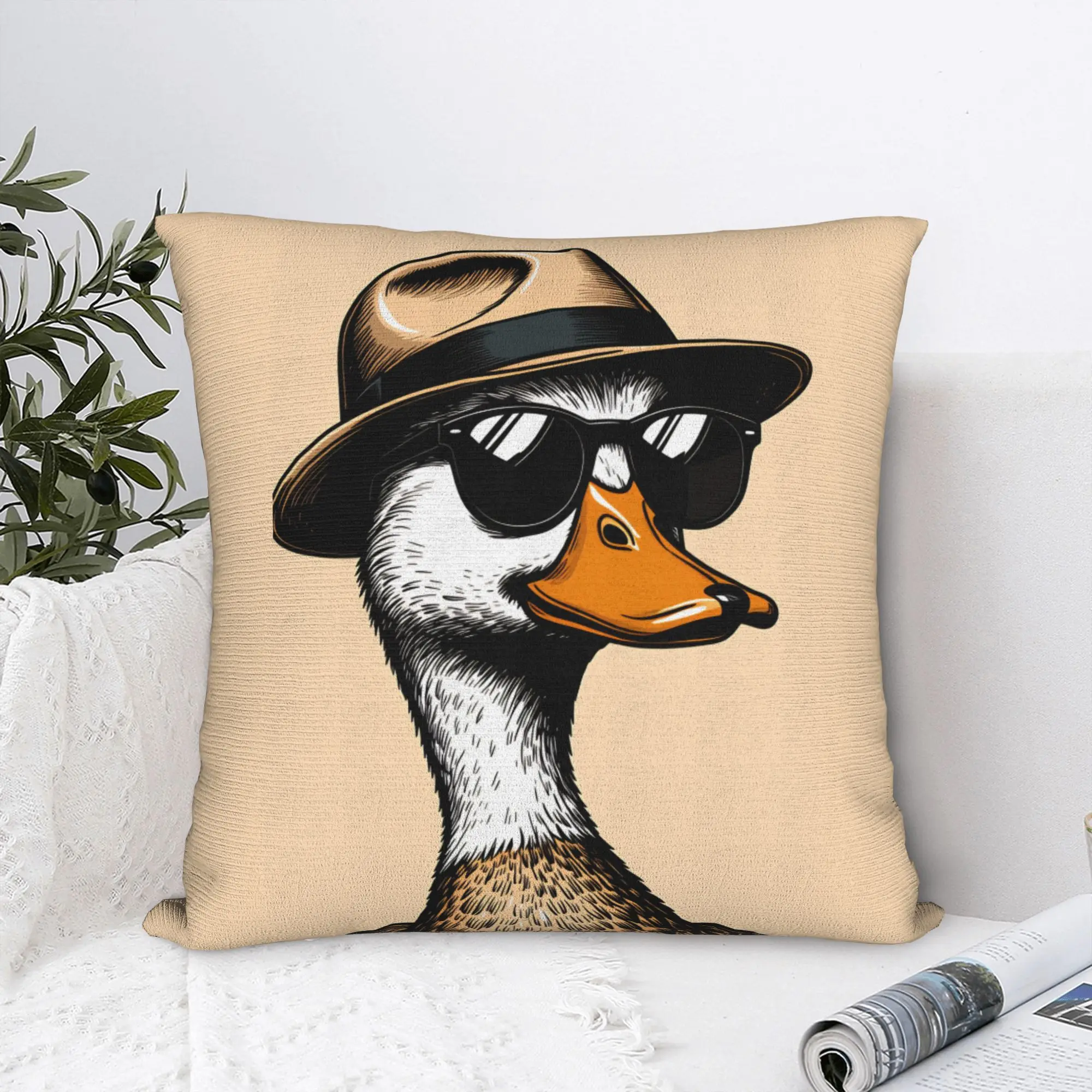 Funny Duck Pillow Cover  Custom Cushion Cover Morden Pillow Case For Office Car Home Decor