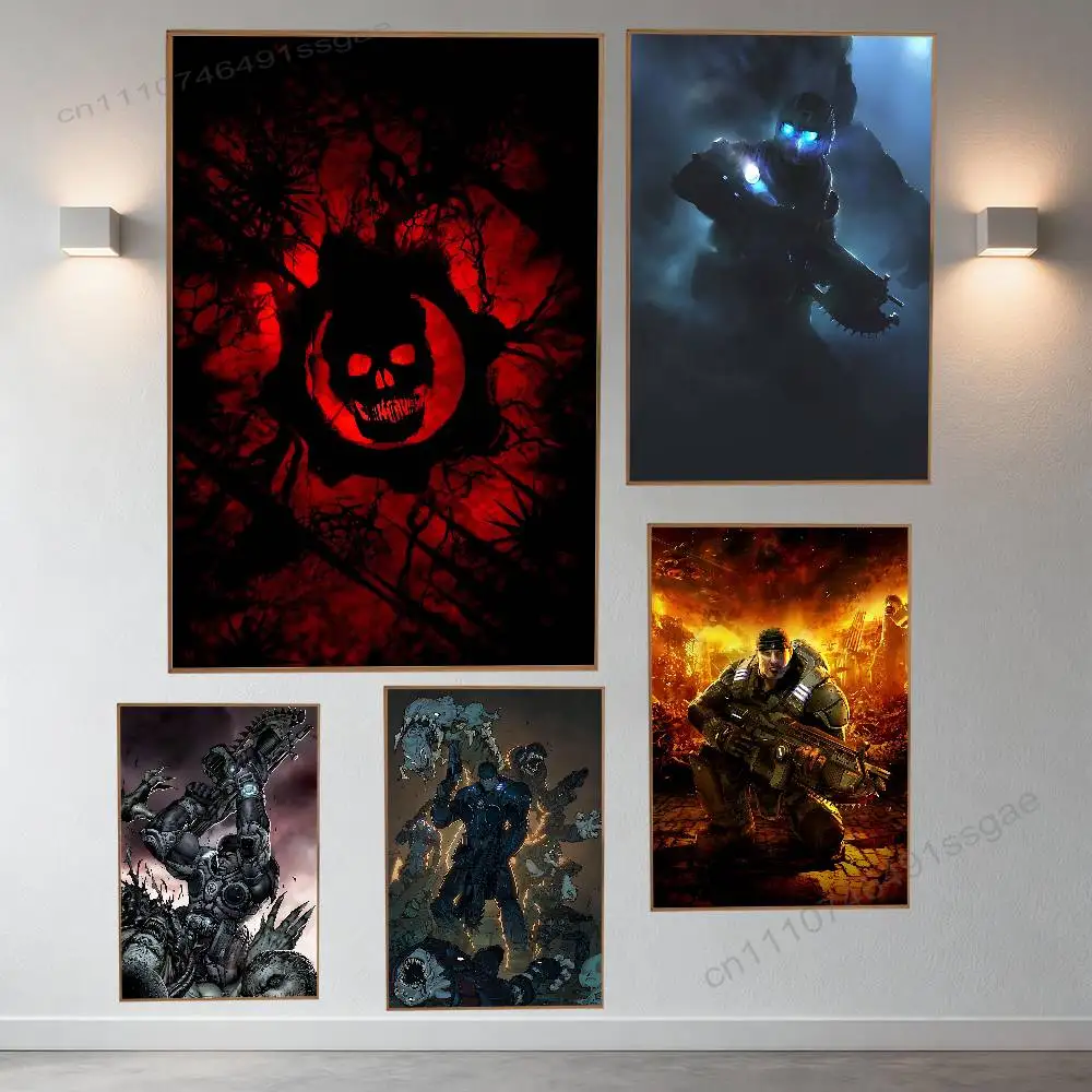 Game G-Gears of W-War Poster Retro Paper Sticker DIY Room Bar Cafe Aesthetic Art Wall Painting