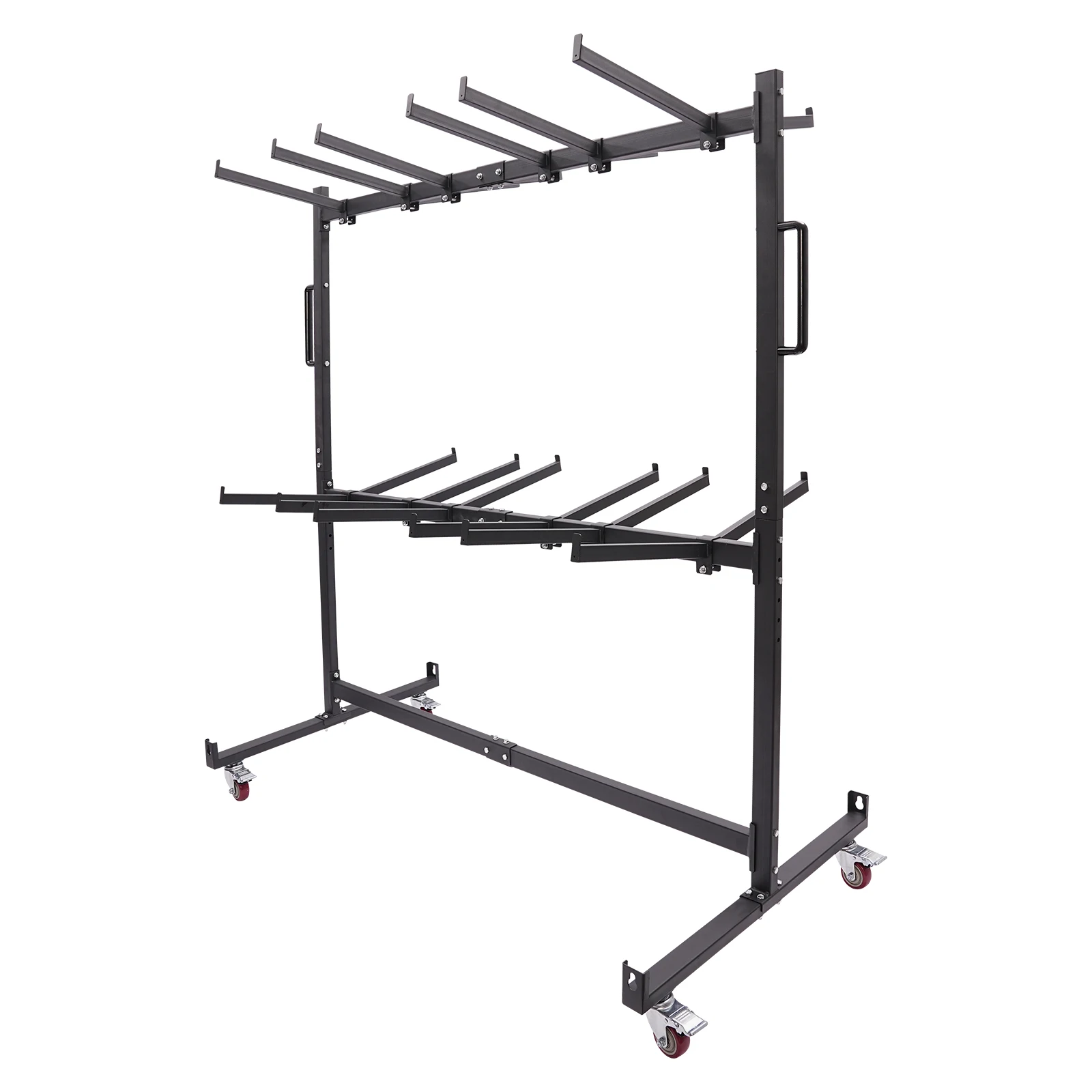 Folding Table Chair Cart Storage Rack 84 Chairs Capacity Heavy Duty Trolley on Wheels with Brakes, Q235 Steel Spray Coated, Mobile Dolly Stand for School Church Hotel Event Use view 8