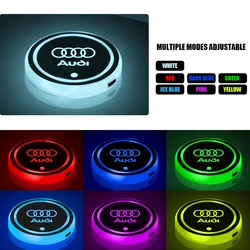 Luz LED de ambiente de Color para coche, posavasos iluminado, accesorios interiores para Audi Sline TT A1 A2 A3 A4 A5 A6 A7 A8 8P B6 B7 B8 Q3