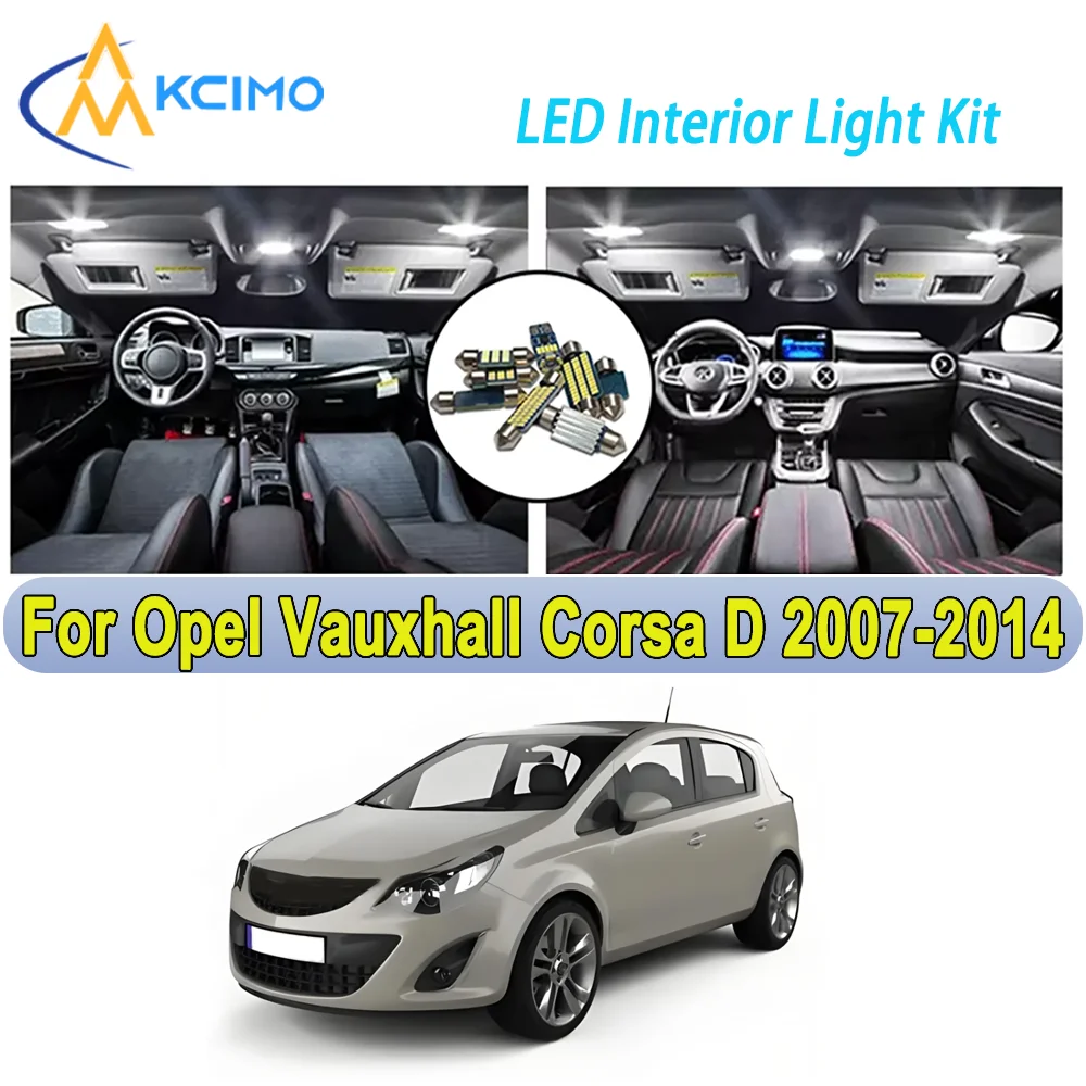 

New Light Bulb For Opel Vauxhall Corsa D (2007-2014) Premium Bright LED Interior Dome Map Trunk Light Kit New Car Led Lamps