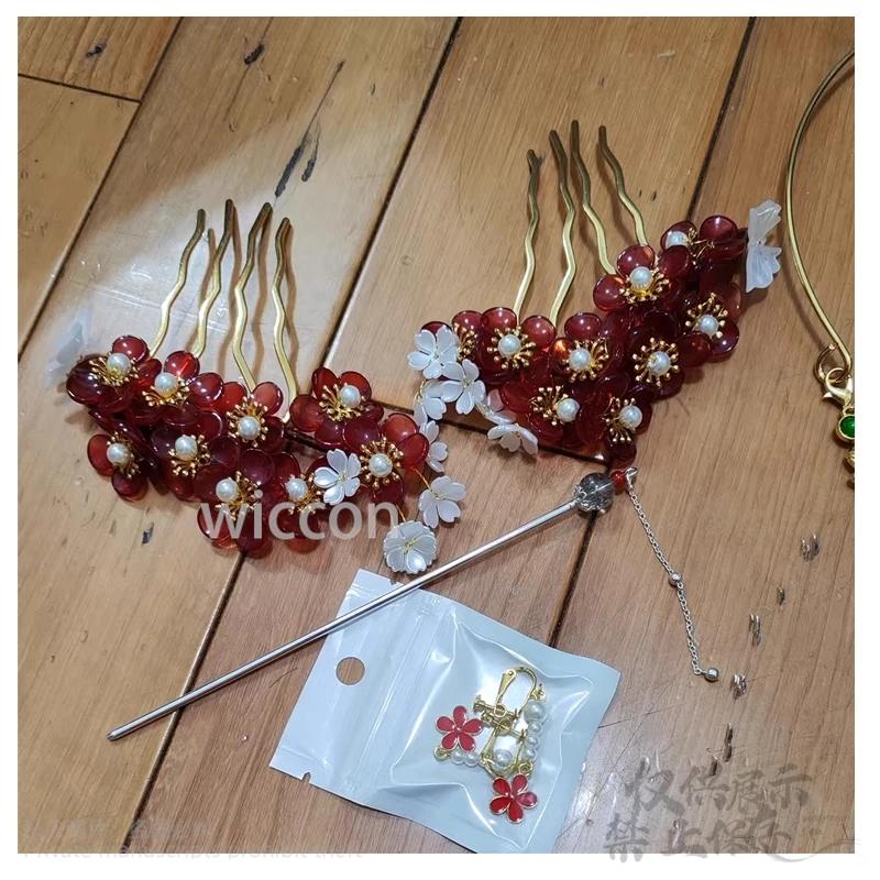 Accesorios Maomao, pinzas para el cabello de flores, horquilla de Anime The Apothecary Diaries, Cosplay hecho a mano para niñas y mujeres, joyería Retro personalizada