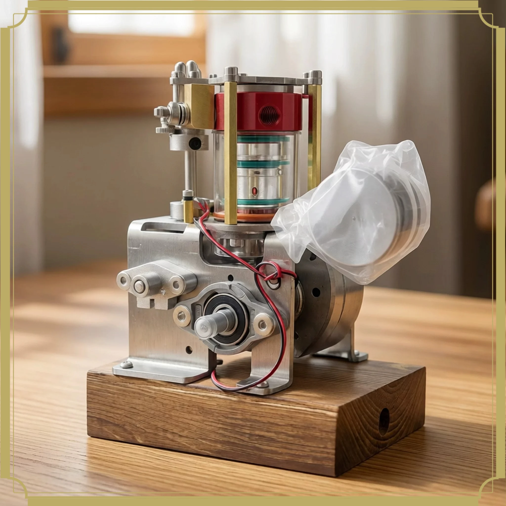 4-Stroke Alcohol Mini Internal Combustion Engine Model Startable Physics Experiment Mechanical Educational Toy For Teaching