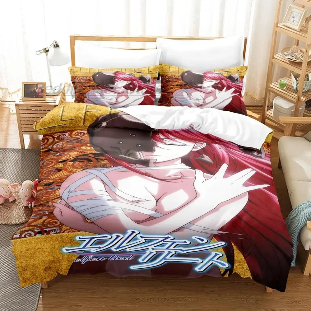 

Elfen Lied Bedding Set Single Twin Full Queen King Size Bed Set Aldult Kid Bedroom Duvetcover Sets 3D Print Kawaii 2022