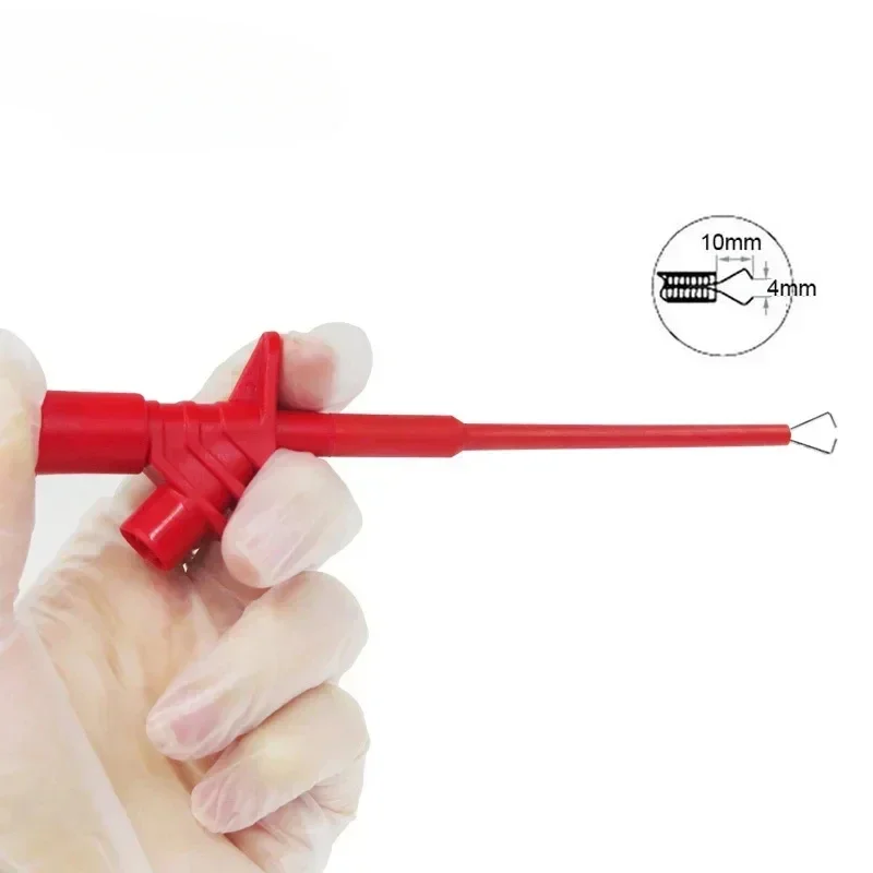 P5004 2pcs Quick Test Hook Clip 1000V High Voltage Flexible Professional Insulated Testing Probes with 4mm Socket