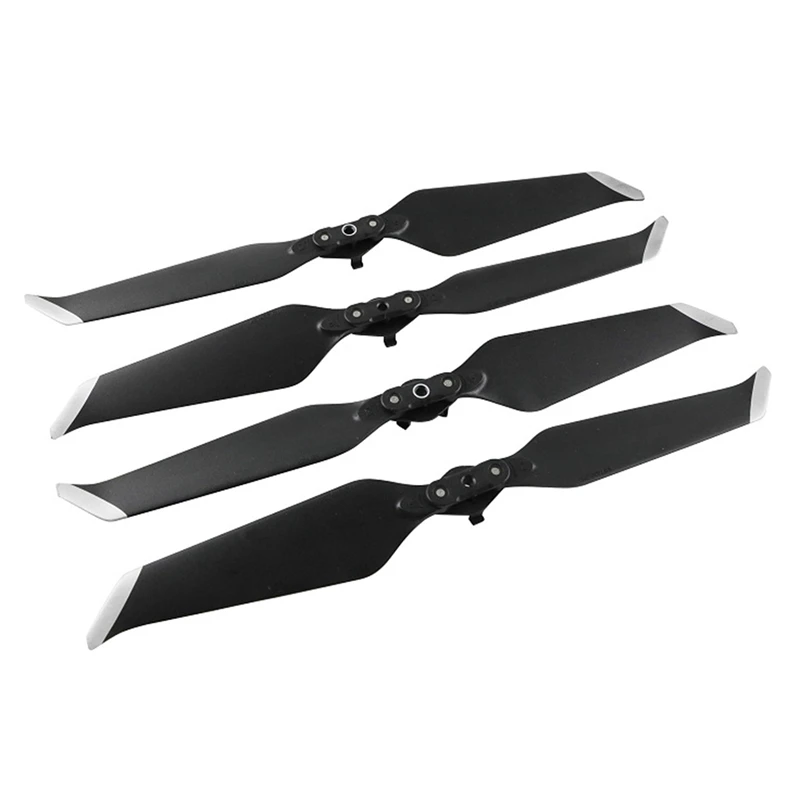 2 Pairs Low-Noise Quick-Release Propellers For DJI Mavic Pro Or Mavic Pro Platinum, 8331 Silver Stripes