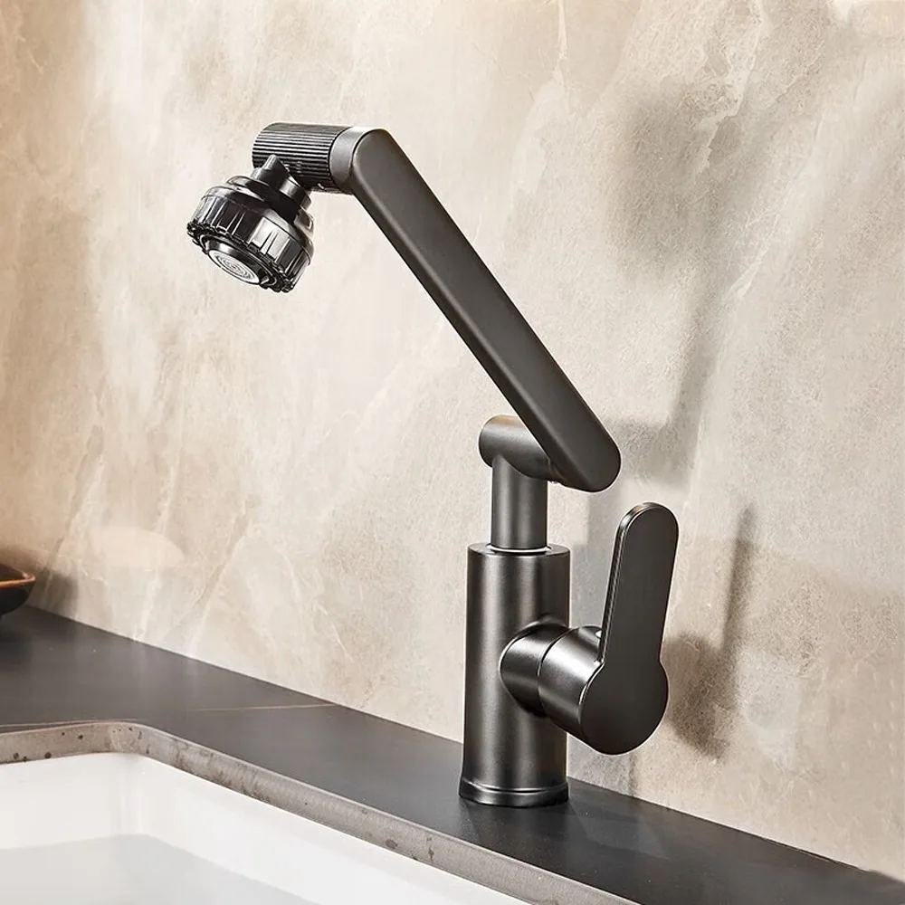 

360° Rotating Robotic Arm Faucet Flexible Adjustment Water-Saving Rotating Faucet Hot and Cold Water Universal Faucet