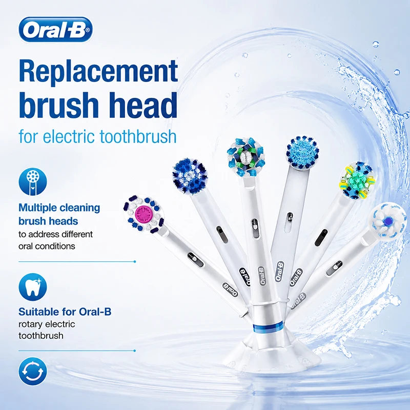 Tête de brosse à dents amovible adaptée aux brosses à dents électriques rotatives Oral-B, nettoyage buccal, poils doux, dents blanches brillantes EB17-60
