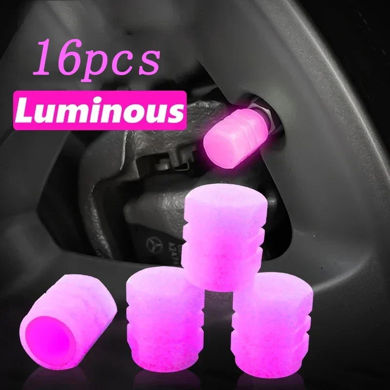 4-20PCS Leucht Auto Reifen Ventil Kappe Fluoreszierende Nacht Leuchtende Dekor Motorrad Fahrrad Rad Düse Staubdicht Reifen Ventil stem Kappen