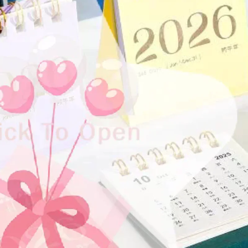 

2026 Mini Small Desk Calendar Desktop Ornament Calendar Book Creative Simple Planner Desktop Office Stationery New Year Gifts