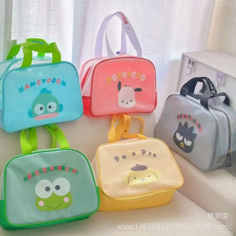 Kawaii Hello Kitty Kuromi My Melody PVC Waterproof Swimming Bag Sanrio Anime Girly Heart Cute Convenient Toiletries Storage Bags