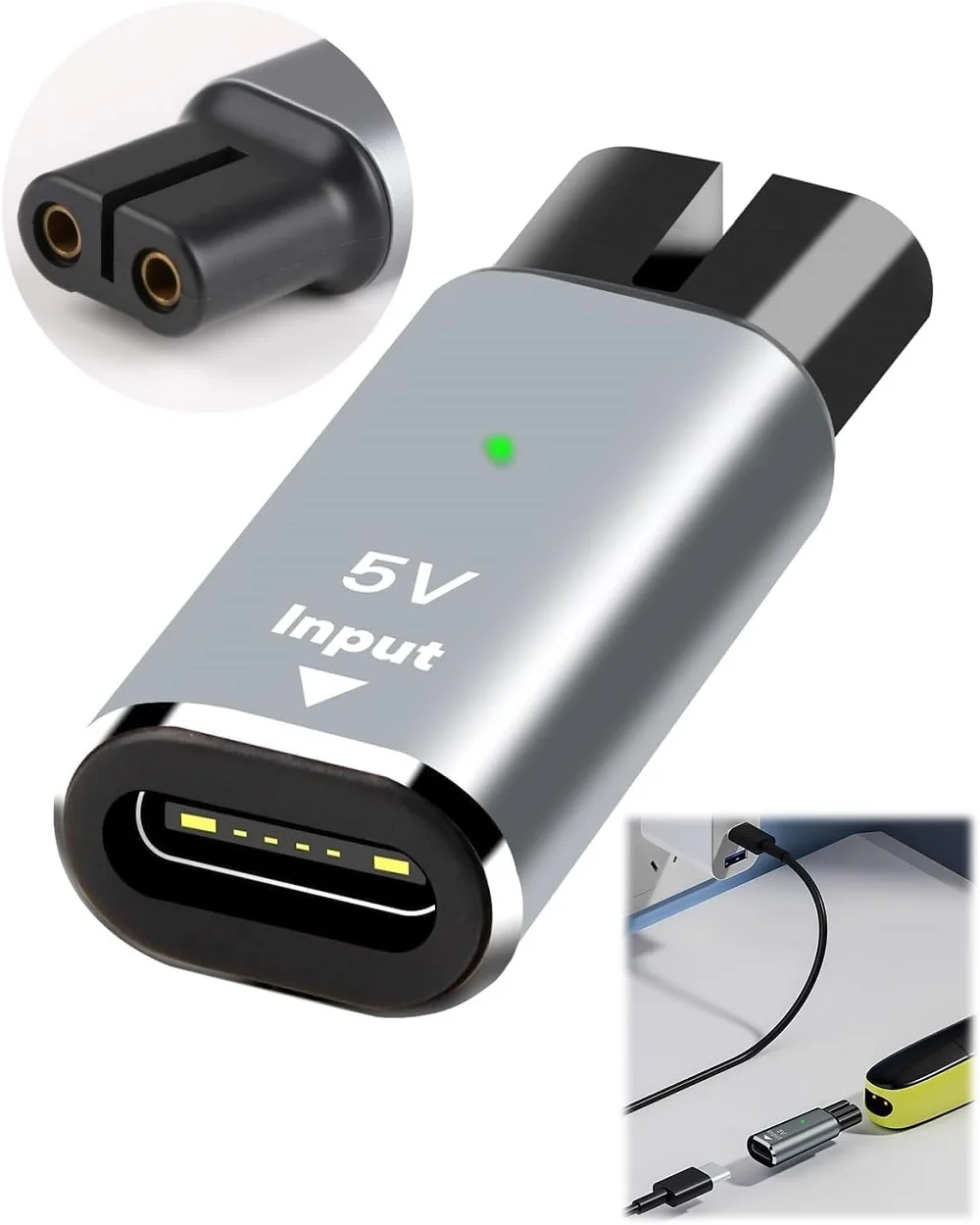 For Philips One Blade 15V Type-C Shaver Adapter Charging Converter QP6520 QP6530 QP6510 HQ8505 Electric Beard Trimmer