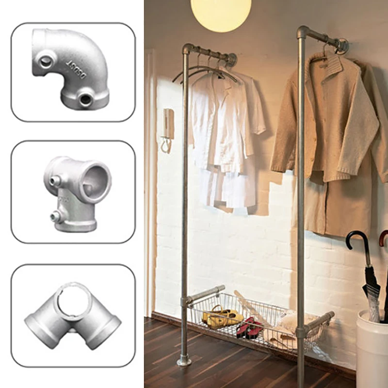 25MM Aluminum Alloy Connector Elbow Tee Base Flat Three-dimensional Fitting Connection Fastener Steel Tube Shelf Parts【Homeclub】