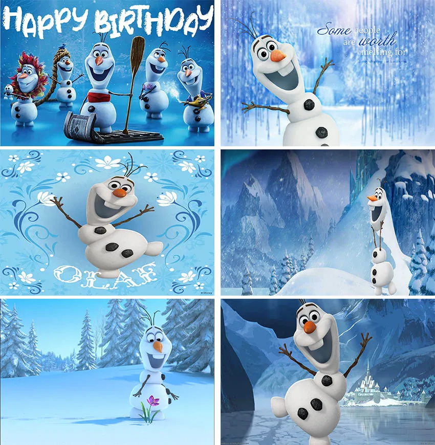 Olaf Happy Birthday Party Backdrop Presents Birthday Party Decorations for Kid Party Supplies Happy Birthday Banner Cartoon Prop