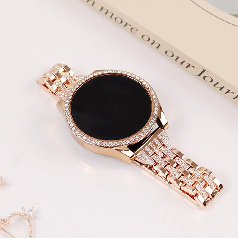 Bling Strap+PC Case for Samsung Galaxy Watch 4 5 6 40mm 44mm Diamond Shining Steel Bracelet Cover For Galaxy Watch 4 5 6