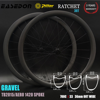 Ratchet EASEDON R310 36T Gravel Road Bike Carbon Wheelset 700C 33/36mm Wide 30/40/45 Asymmetry Inner 27/30mm TB2015 Aero 1420