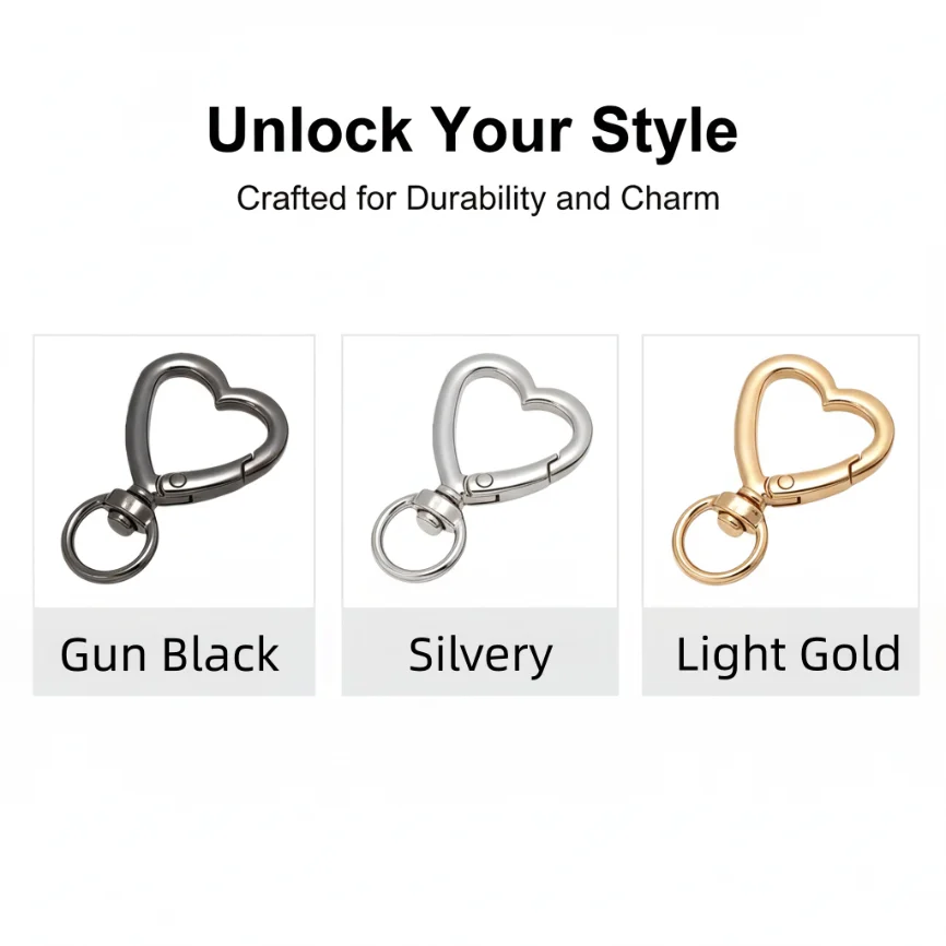 2-6pcs Metal Heart Lobster Claw Clasps Swivel Lanyards Trigger Snap Hooks Strap for Jewelry Making DIY Bags Keychain Key Rings