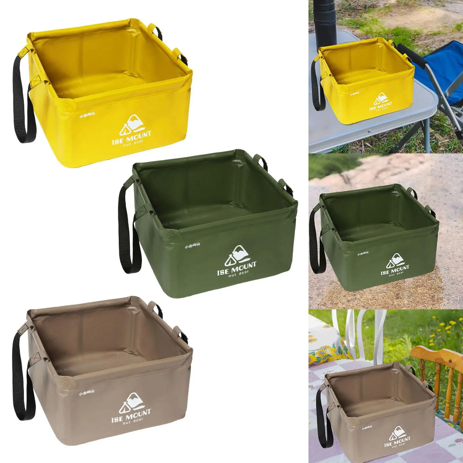 Outdoor Water Container Carrier with Handle for Camping Hiking Fishing 15L Outdoor Camping Fishing Wash Basin with Handle