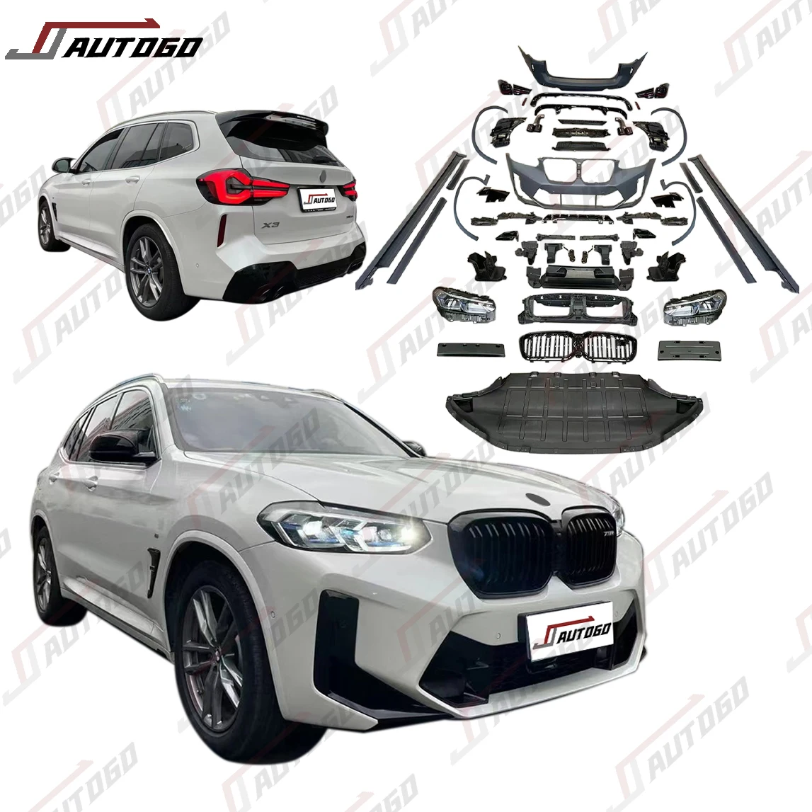 for  2023 New Design Body Kit For BMW X3 G01 2018 2019 2020 2021 Upgrade to 2022 F97 LCI X3M Style Front Rear Bumper Grille Lamp