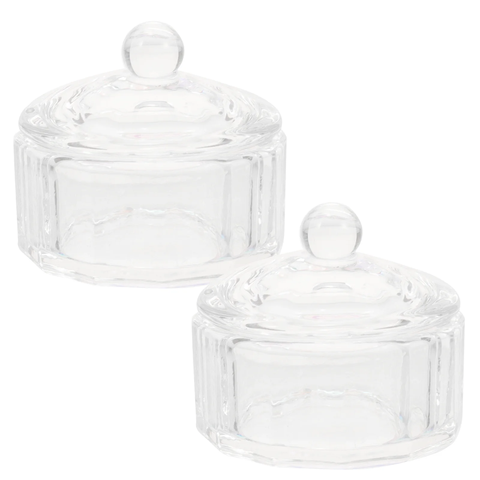 2Pcs Colored Crystal Nail Dish Cups Transparent Glass Dappen Dish Durable Holder for Acrylic Nail Powder Liquid