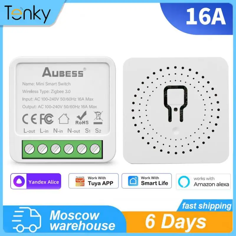 

10Pcs Zigbee 3.0 Switch Tuya 16A Breaker Smart Life APP Remote Control For Smart Home Work With Alexa Google Home Yandex Alice