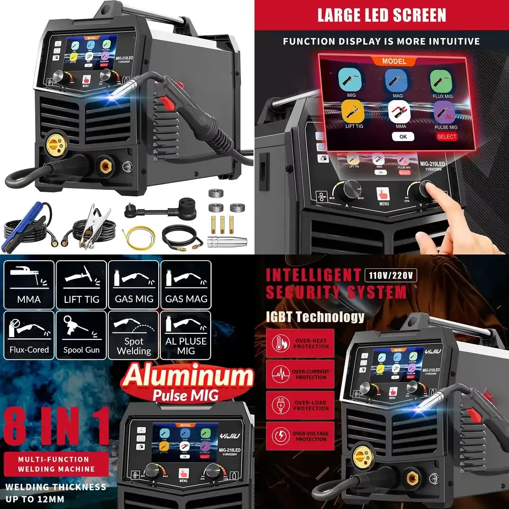 

for LIFT TIG MIG MAG Flux-Cored Aluminum Pulse Welding Machine 200A LED Display 110V 220V Multifunctional Welder for DIY Home