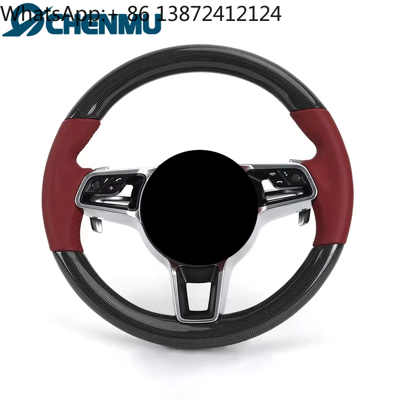 

Upgrade Carbon Fiber Leather Steering Wheel for Porsche Panamera Cayenne Macan Cayman GT4 Boxster 718 981 911 991 991.2 992