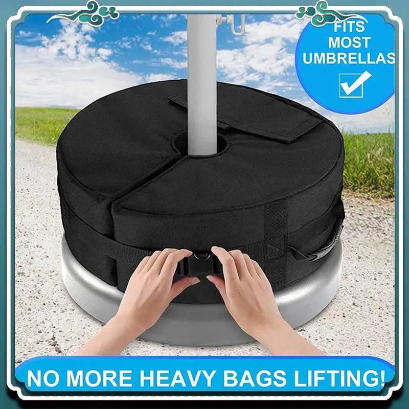 

Reliable 2X Umbrella Base Weight Bag,Round Terrace Umbrella Base Detachable Windproof Fixed Sandbag