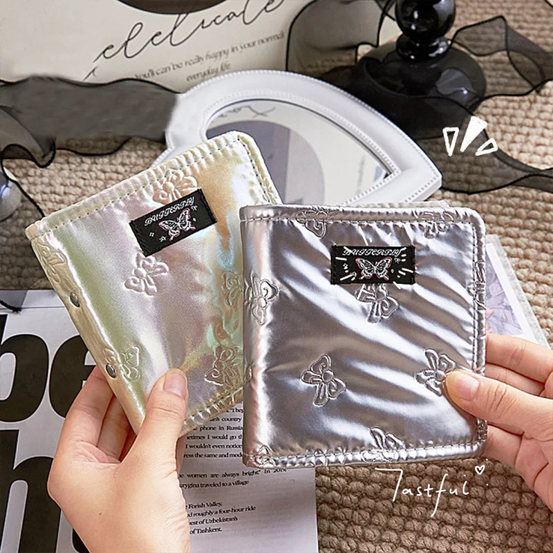 Imagem -02 - Shinny Silver Butterfly Photo Album Photo Binder Photocard Titular Cartão Collect Book Loose-leaf Idol Small Card Storage