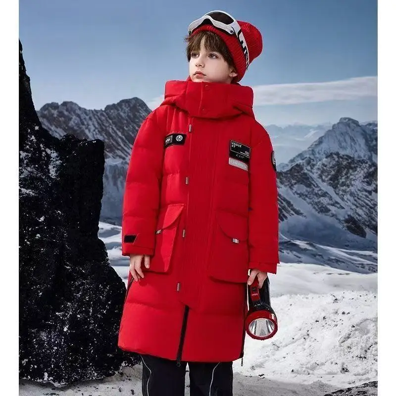 

2025 New Children Warm Thicken Coat Boy clothes Winter Down Jackets 5-14 Years Hooded Parka Coat Kids Teen Snow Snowsuit