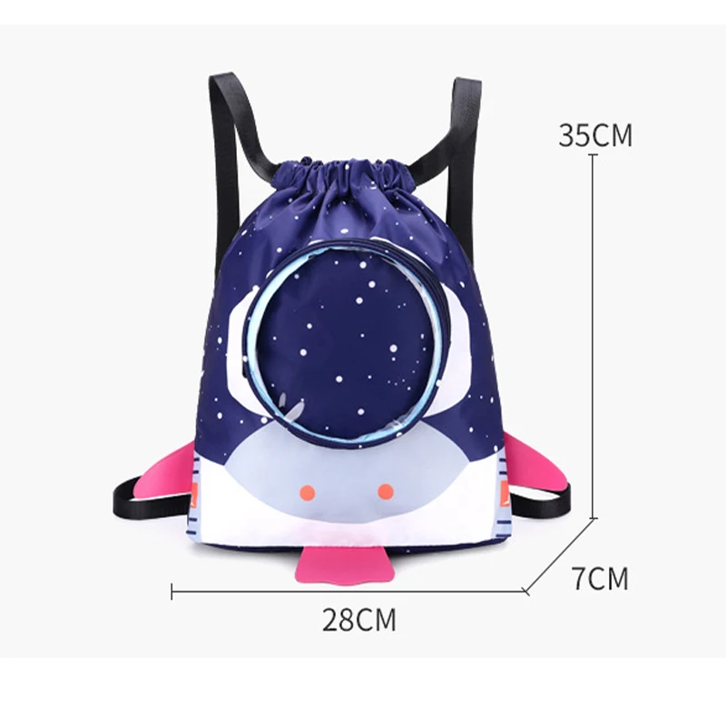 2026 Kids Space Swimming Bag Boys Girls Dry Wet Separation Drawstring Sports Backpack Children Beach Swim Gear Storage Rucksack